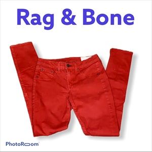 Rag & Bone red worn in skinnies size 25